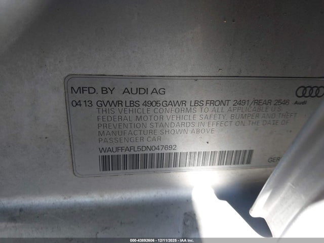 2013 AUDI A4 WAUFFAFL5DN047692 Photo 8