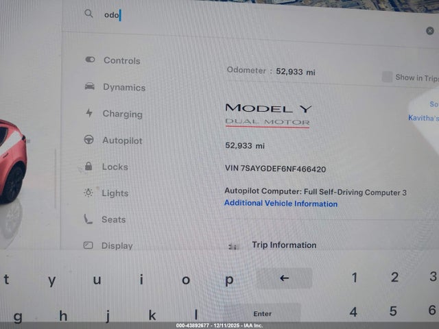 2022 TESLA MODEL Y 7SAYGDEF6NF466420 Photo 6