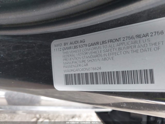 Продаж на аукціоні авто 2013 Audi A6 3.0t Premium, vin: WAUHGAFC4DN076624, номер лоту: 43892744