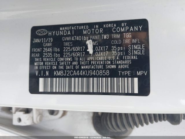 2019 HYUNDAI TUCSON KM8J2CA44KU940858 Photo 8