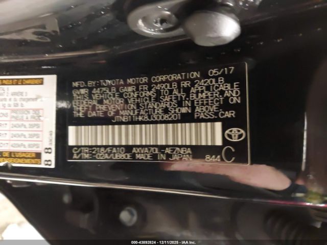 2018 TOYOTA CAMRY JTNB11HK8J3008201 Photo 8