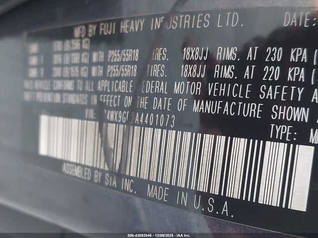 2010 SUBARU TRIBECA 4S4WX9GD2A4401073 Photo 8