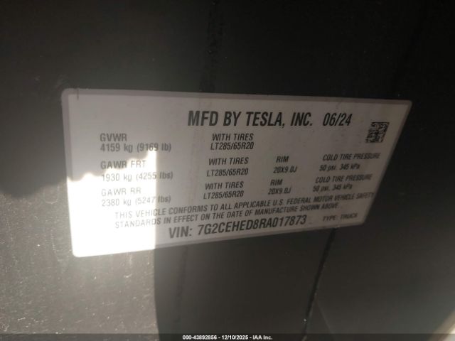 2024 TESLA CYBERTRUCK 7G2CEHED8RA017873 Photo 8
