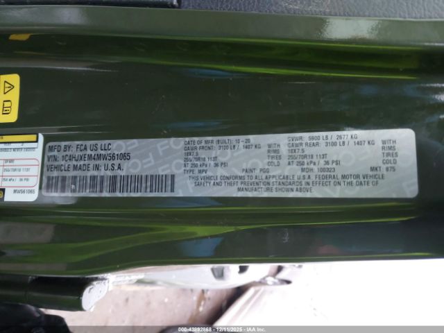 2021 JEEP WRANGLER UNLIMITED 1C4HJXEM4MW561065 Photo 8