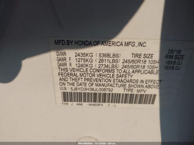 2018 ACURA MDX 5J8YD3H38JL008792 Photo 8
