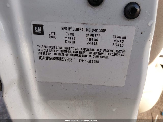 2005 BUICK LESABRE 1G4HP54K95U277958 Photo 8