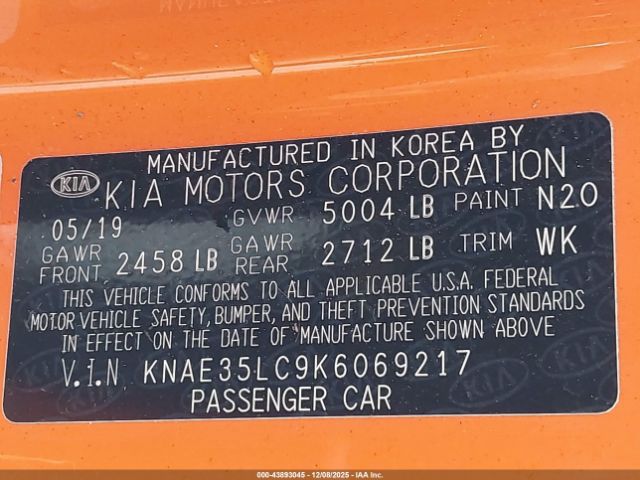 2019 KIA STINGER KNAE35LC9K6069217 Photo 8