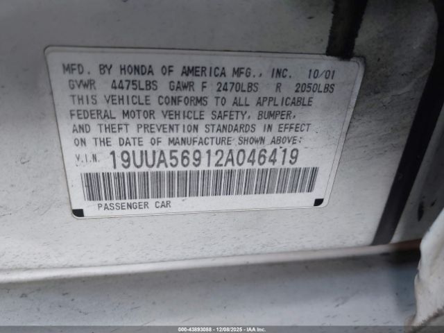 2002 ACURA TL 19UUA56912A046419 Photo 8