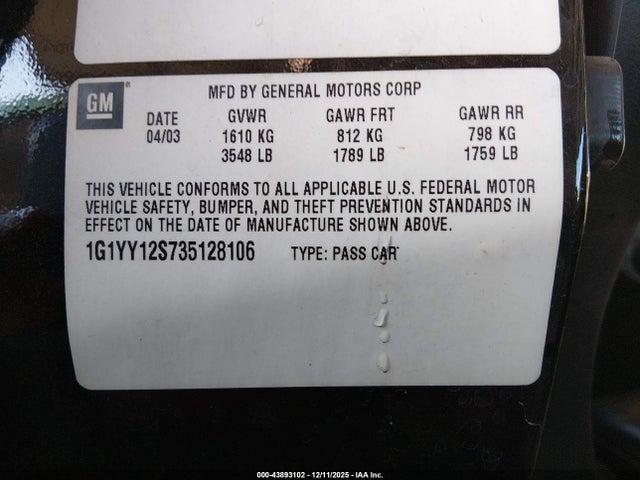 2003 CHEVROLET CORVETTE 1G1YY12S735128106 Photo 8