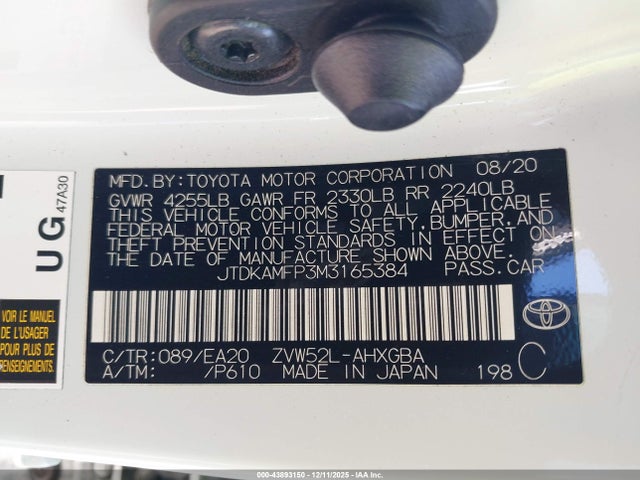 Toyota Prius Prime Xle 2021 JTDKAMFP3M3165384 Image 9