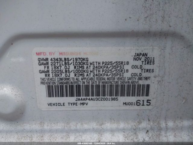 2012 MITSUBISHI OUTLANDER SPORT JA4AP4AU3CZ001985 Photo 8