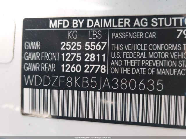 2018 MERCEDES-BENZ E-CLASS WDDZF8KB5JA380635 Photo 8