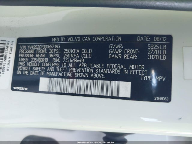 2013 VOLVO XC90 YV4952CY3D1657183 Photo 8