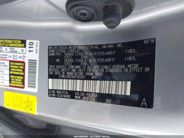 2017 TOYOTA SIENNA 5TDKZ3DC5HS792501 Photo 8