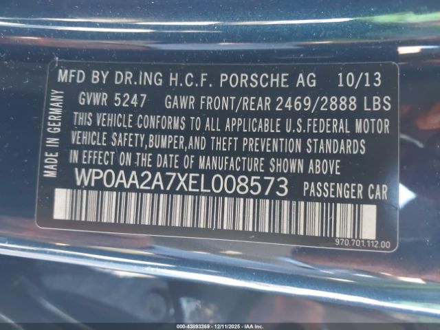 2014 PORSCHE PANAMERA WP0AA2A7XEL008573 Photo 8