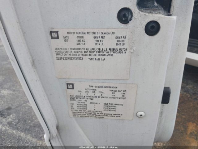 2002 PONTIAC FIREBIRD 2G2FS22K022131823 Photo 8