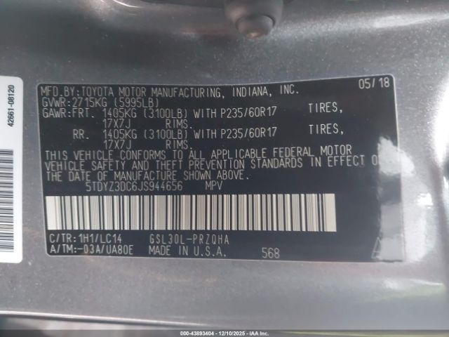 2018 TOYOTA SIENNA 5TDYZ3DC6JS944656 Photo 8