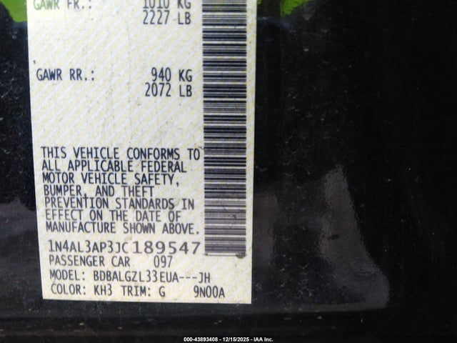 Nissan Altima 2.5 S 2018 1N4AL3AP3JC189547 Image 9