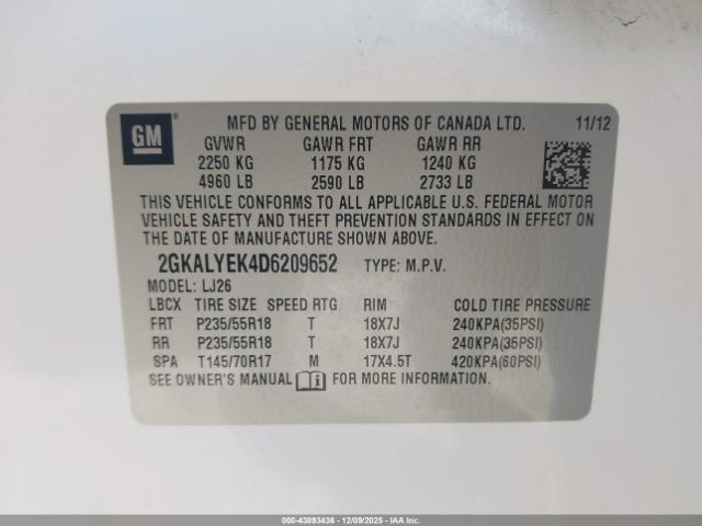 2013 GMC TERRAIN 2GKALYEK4D6209652 Photo 8