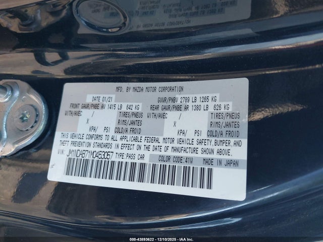 2021 MAZDA MX-5 MIATA JM1NDAB71M0453057 Photo 8