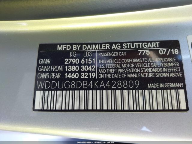 2019 MERCEDES-BENZ S 560 WDDUG8DB4KA428809 Photo 8