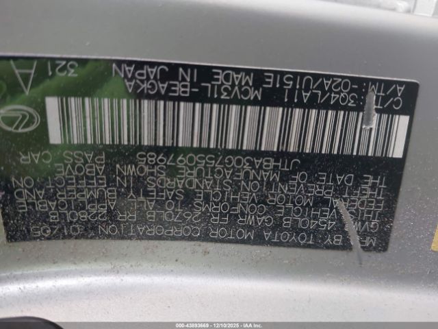 2005 LEXUS ES 330 JTHBA30G755097985 Photo 8