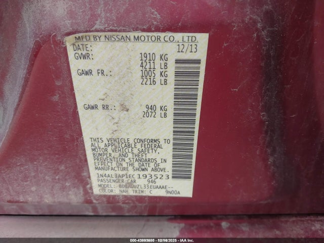 Nissan Altima 2.5 Sv 2014 1N4AL3AP1EC193523 Image 9