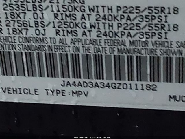 2016 MITSUBISHI OUTLANDER JA4AD3A34GZ011182 Photo 8