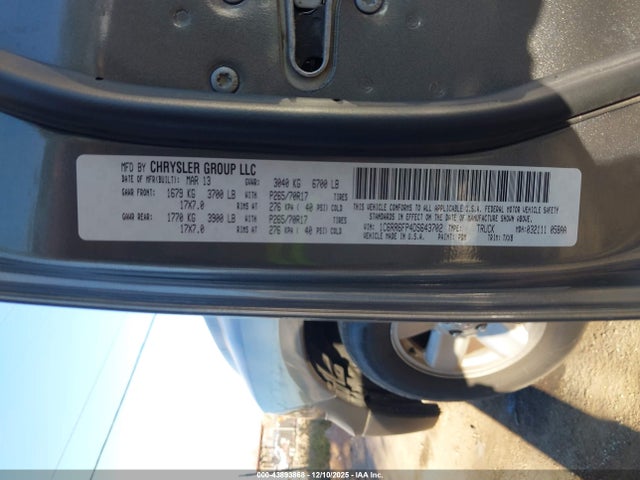 2013 RAM 1500 1C6RR6FP4DS643702 Photo 8