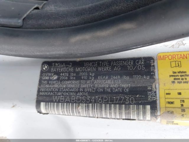 2006 BMW 330CI WBABD53416PL17730 Photo 8