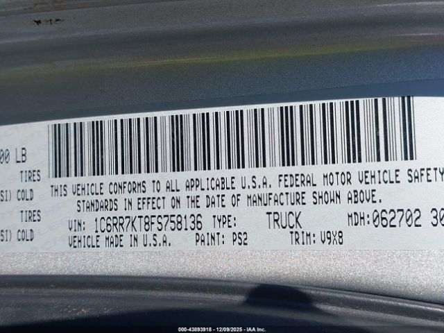 2015 RAM 1500 1C6RR7KT8FS758136 Photo 8