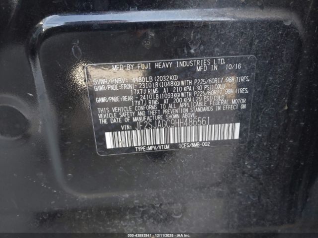 2017 SUBARU FORESTER JF2SJAGC9HH486561 Photo 8