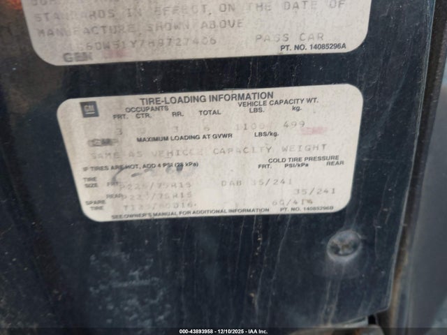 1987 CADILLAC BROUGHAM 1G6DW51Y7H9727406 Photo 8