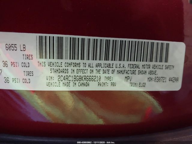 2019 CHRYSLER PACIFICA 2C4RC1BG8KR666210 Photo 8