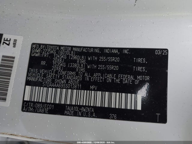Продажа на аукционе авто 2025 Lexus Tx 350, vin: 5TDAAAA69SS013811, номер лота: 43893989