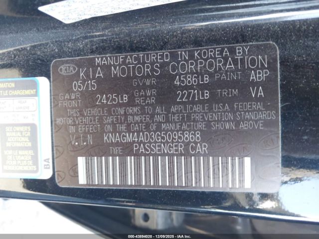 2016 KIA OPTIMA HYBRID KNAGM4AD3G5095868 Photo 8