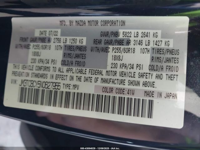 2022 MAZDA CX-9 JM3TCBCY5N0627955 Photo 8