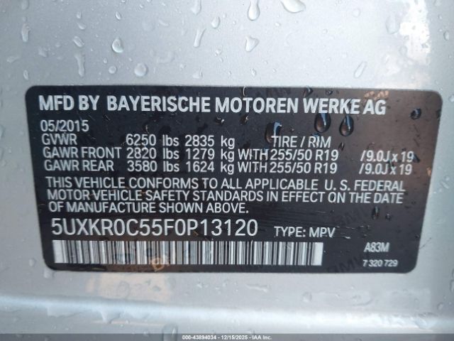 2015 BMW X5 5UXKR0C55F0P13120 Photo 8