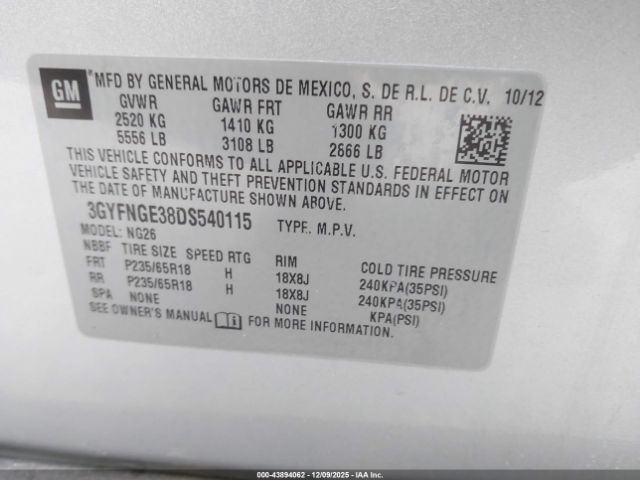 2013 CADILLAC SRX 3GYFNGE38DS540115 Photo 8