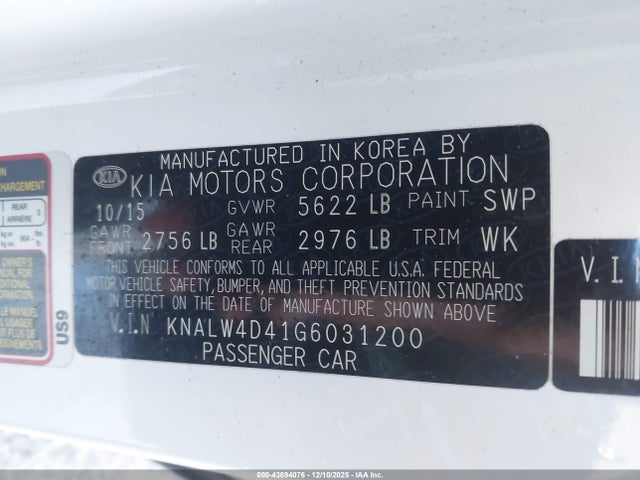 2016 KIA K900 KNALW4D41G6031200 Photo 8