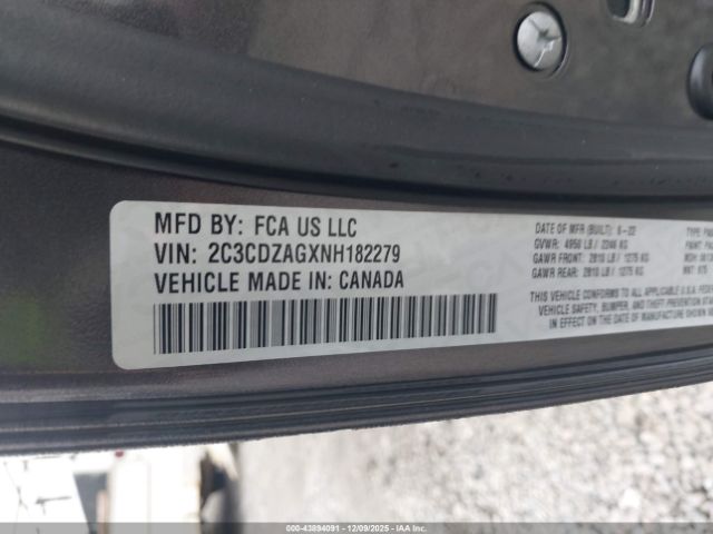 2022 DODGE CHALLENGER 2C3CDZAGXNH182279 Photo 8