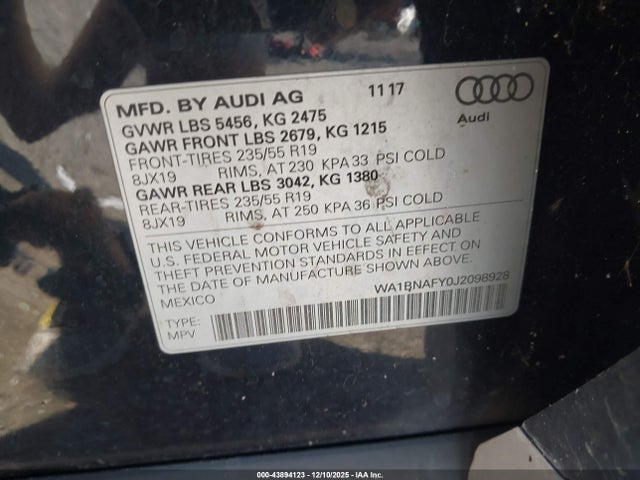 2018 AUDI Q5 WA1BNAFY0J2098928 Photo 8