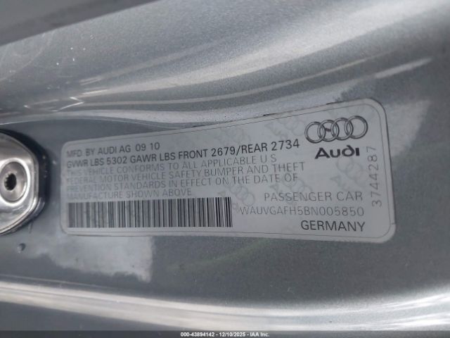 2011 AUDI S5 WAUVGAFH5BN005850 Photo 8