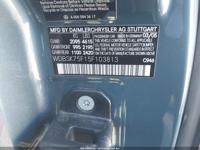 2005 MERCEDES-BENZ SL 500 WDBSK75F15F103813 Photo 8