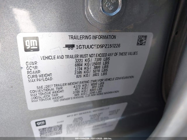 2023 GMC SIERRA 1500 1GTUUCED5PZ150226 Photo 8
