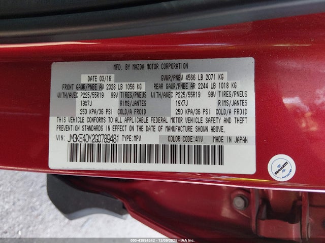 Aukcja sprzedaży 2016 Mazda Cx-5 Grand Touring, vin: JM3KE4DY2G0789481, numer aukcji: 43894342