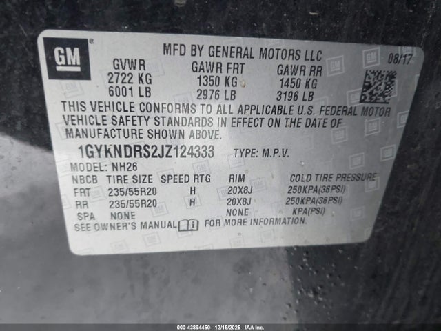 2018 CADILLAC XT5 1GYKNDRS2JZ124333 Photo 8