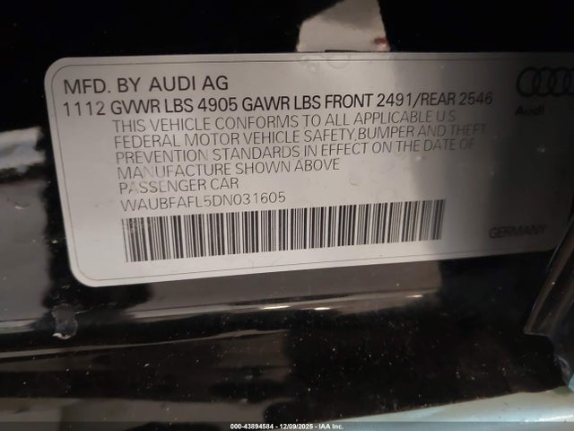2013 AUDI A4 WAUBFAFL5DN031605 Photo 8
