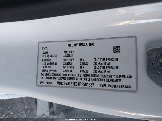 2023 TESLA MODEL 3 5YJ3E1EC4PF581537 Photo 8