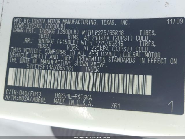 2010 TOYOTA TUNDRA 5TFEY5F11AX085161 Photo 8